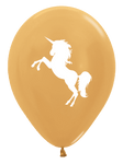 Betallic Latex Metallic Gold Unicorn Rampant Silhouette 11″ Latex Balloons (50 count)