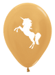 Metallic Gold Unicorn Rampant Silhouette 11″ Latex Balloons (50 count)