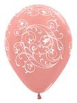 Betallic Latex Metallic Rose Gold Filigree 5″ Latex Balloons (100 count)