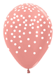 Metallic Rose Gold w/ White Confetti Print 11″ Latex Balloons (50 count)