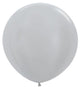 Globos de Latex 24″ Plata Metálica (10)