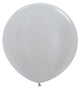 Metallic Silver 24″ Latex Balloons (10)