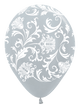 Metallic Silver Damask 11″ Latex Balloons (50 count)