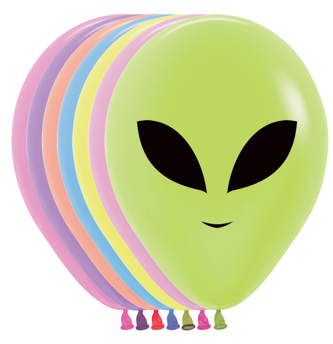 Surtido de neón Alien 11″ Globos de látex (50 unidades)