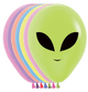 Surtido de neón Alien 11″ Globos de látex (50 unidades)