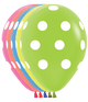 Neon Assortment Polka Dot 11″ Latex Balloons (50 count)