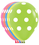 Neon Assortment Polka Dot 11″ Latex Balloons (50 count)