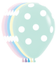Pastel Matte Assortment w/ White Polka Dots 11″ Latex Balloons (50 count)