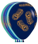 Betallic Latex Peacock Feather Print Assortment 11″ Latex Balloons (100)