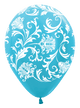 Pearl Caribbean Blue Damask 11″ Latex Balloons (50 count)