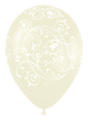 Pearl Ivory Filigree 5″ Latex Balloons (100 count)