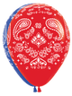 Globos de látex de 11″ con estampado de pañuelo rojo y azul (50 unidades)