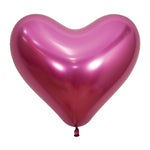 Betallic Latex Reflex Fuchsia Heart 14″ Latex Balloons (50 count)