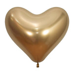 Betallic Latex Reflex Gold Heart 14″ Latex Balloons (50 count)