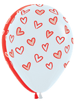 Betallic Latex White Red Forever Hearts Assortment 11″ Latex Balloons (50 count)