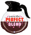 Betallic Mylar & Foil 26" We're The Perfect Blend Pun Coffee Pot Love Balloon