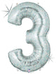Holographic Number 3 34" Balloon