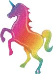 Betallic Mylar & Foil 57" Giant Glitter Rainbow Unicorn Balloon