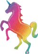 Globo gigante de unicornio arcoíris con purpurina de 57"