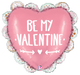 Be My Valentine Doodle Ruffle Heart 29″ Balloon