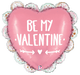 Globo Be My Valentine Doodle Ruffle Heart 29″