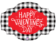 Betallic Mylar & Foil Buffalo Plaid Valentine's Day 32″ Balloon