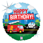 Betallic Mylar & Foil First Responders Holographic Happy Birthday 18″ Balloon