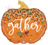 Betallic Mylar & Foil Gather Pumpkin Holographic 28″ Balloon