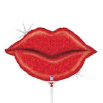 Betallic Mylar & Foil Glitter Lips 14″ Balloon (requires heat-sealing)