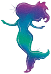 Betallic Mylar & Foil Glitter Mermaid Holographic 52″ Balloon