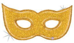 Betallic Mylar & Foil Gold Glitter Mask 51″ Holographic Balloon