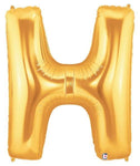Betallic Mylar & Foil Gold Letter H 40″ Balloon