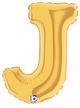 Gold Letter J (requires heat-sealing) 7″ Balloon