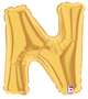 Gold Letter N (requires heat-sealing) 7″ Balloon