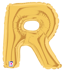 Betallic Mylar & Foil Gold Letter R (requires heat-sealing) 7″ Balloon