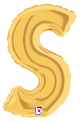 Gold Letter S (requires heat-sealing) 7″ Balloon