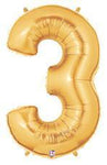 Gold Number 3 40″ Balloon