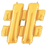 Gold Pound Sign (Hashtag) 34″ Balloon