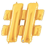 Gold Pound Sign (Hashtag) 40″ Balloon