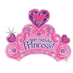 Betallic Mylar & Foil Happy Birthday Princess Tiara 34″ Balloon
