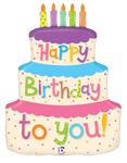 Betallic Mylar & Foil Happy Birthday to You Cake with Candles 27″ Balloon