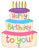 Betallic Mylar & Foil Happy Birthday to You Cake with Candles 27″ Balloon
