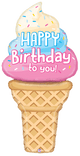 Happy Birthday to You Ice Cream Cone 60″ Balloon
