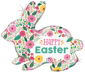 Betallic Mylar & Foil Happy Easter Spring Flowers Bunny 32″ Balloon