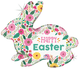 Happy Easter Spring Flowers Bunny 32″ Balloon