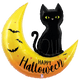 Happy Halloween Moon and Cat 41″ Balloon