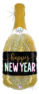 Feliz año nuevo botella de champán globo de 36″