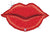 Betallic Mylar & Foil Holographic Glitter Lips 39” Balloon
