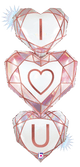 I Love You Gem Opal Diamonds 48″ Balloon