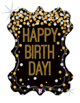 Betallic Mylar & Foil Metallic Happy Birthday Frame 34″ Balloon